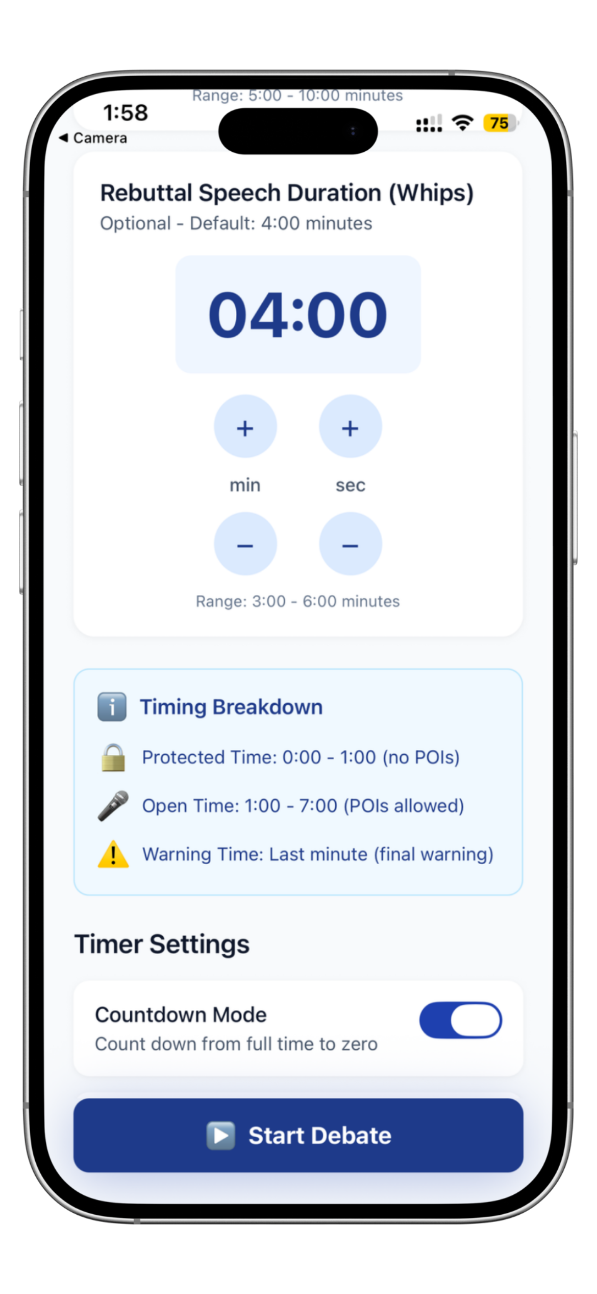 Configure Speech Times