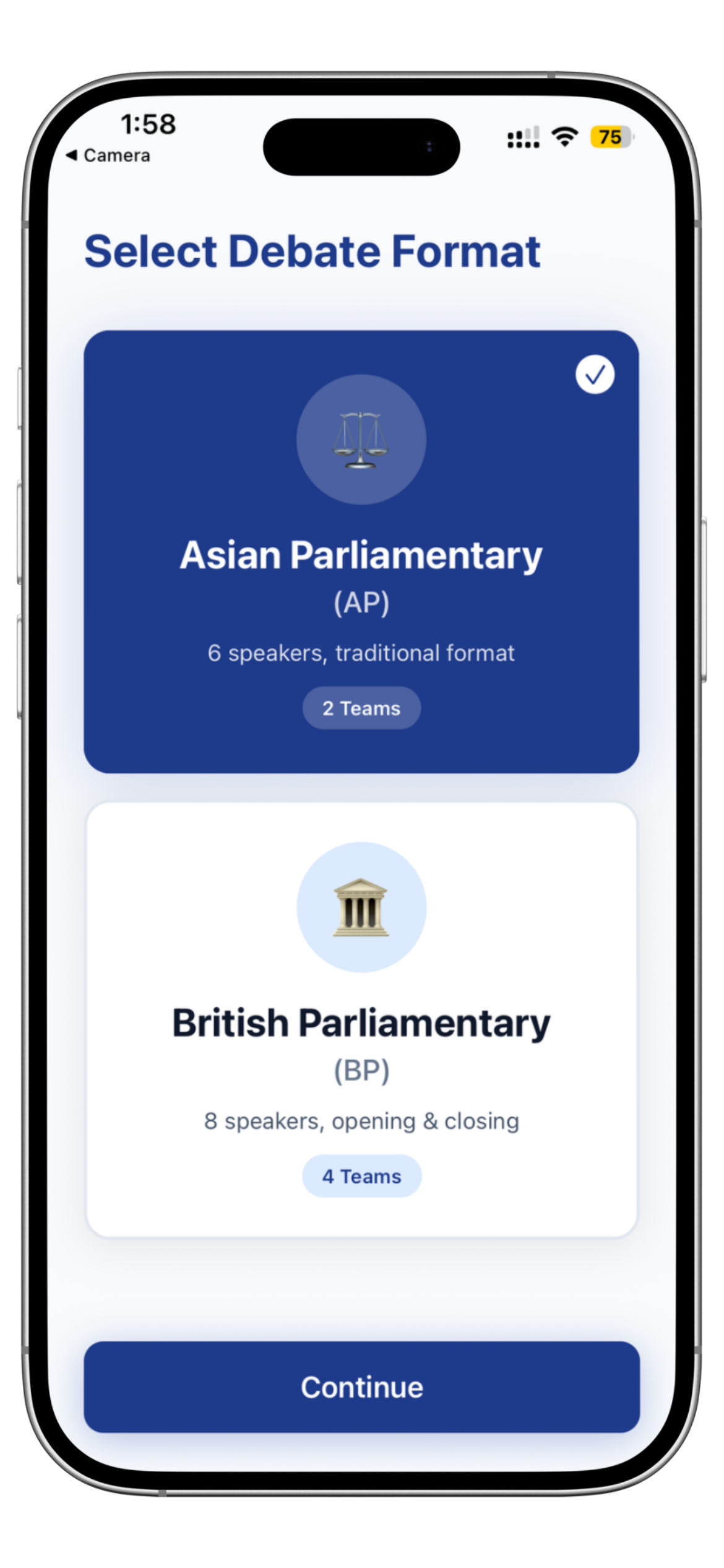 Select Debate Format
